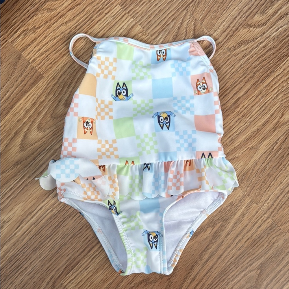 Vibrant Orange and Green One Piece Swimsuit